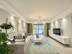 海口美兰蓝天国瑞大厦 国兴城A区 现代奶油风三房 全屋定制柜 中央空调出租房源真实图片