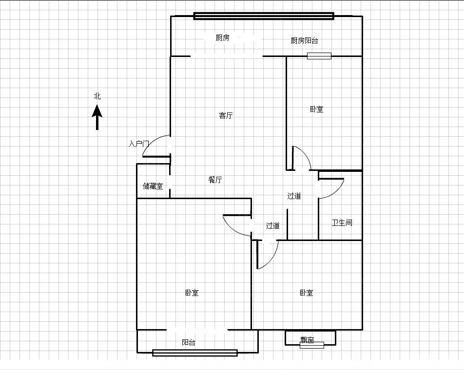 军安里小区3室2厅1卫123㎡南北85万