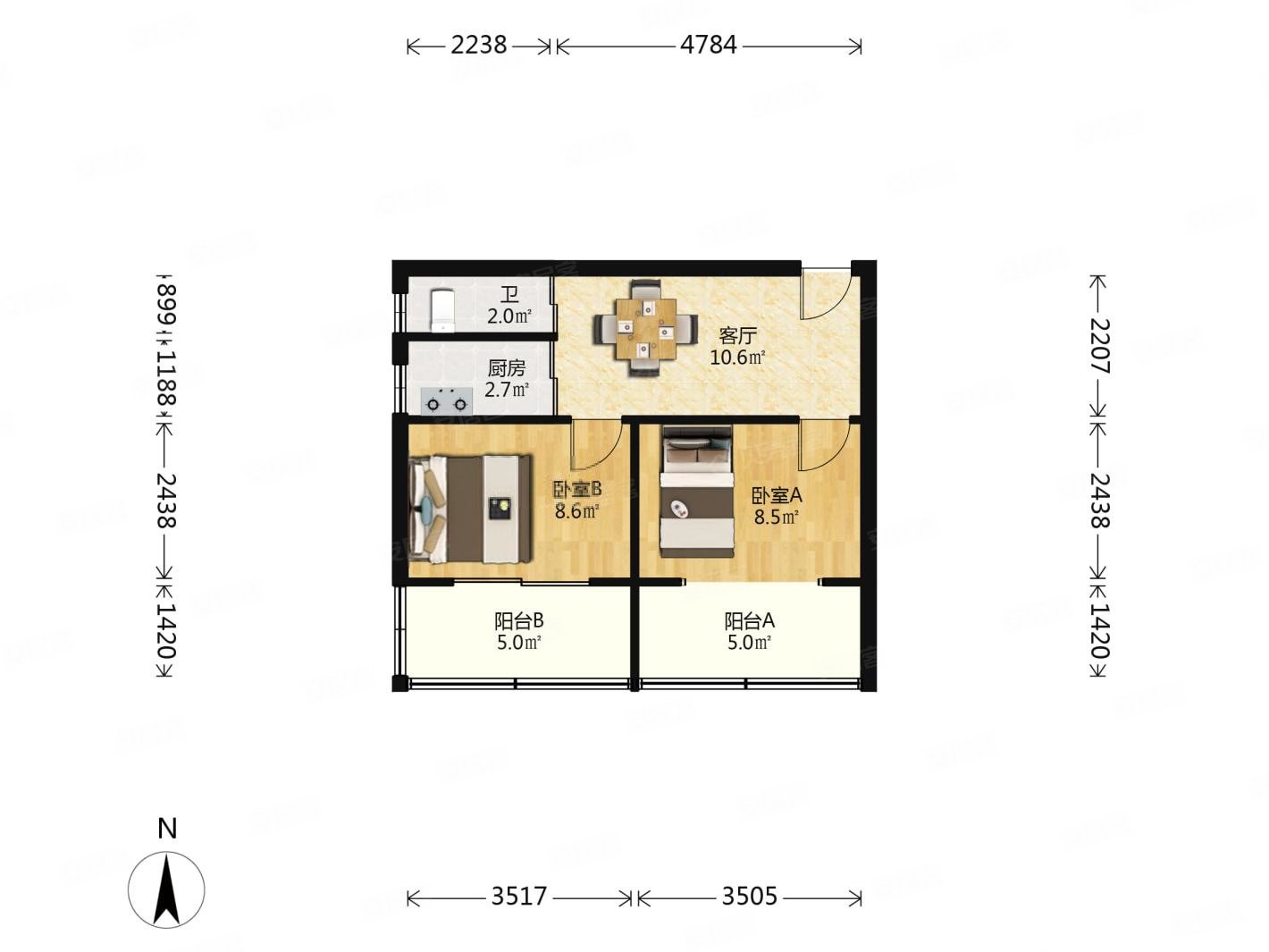 必看好房双南户型采光好方正通透近地铁出行方便