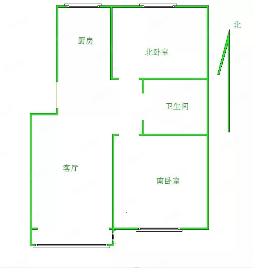 半岛假日2室1厅1卫95.6㎡南北55万