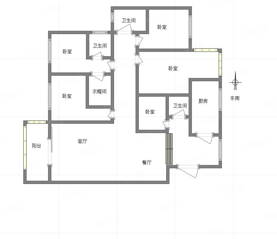 奔力乡间城4室2厅3卫162.24㎡南北85万