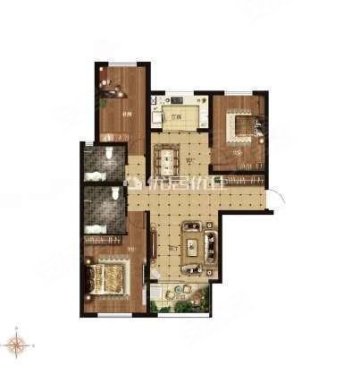 盛达公馆3室2厅2卫132㎡南北155万