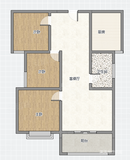 美好城3室2厅1卫93㎡南北59万