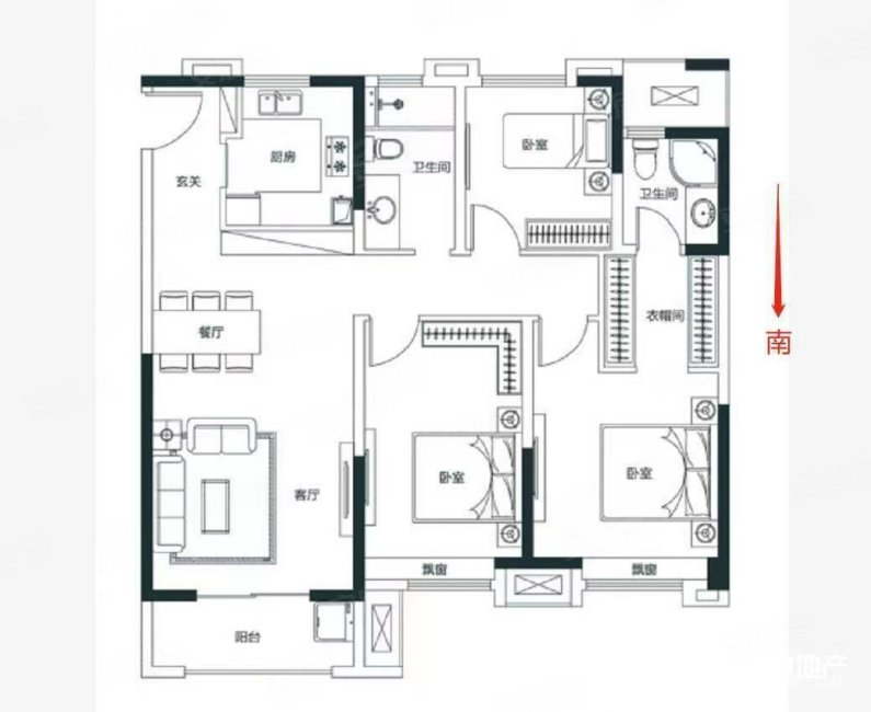 双卫 有电梯 居住密度低 得房率高 次新房 南北通透,天鸿君邑二手房