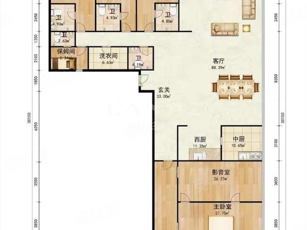 深圳南山深圳湾华润深圳湾瑞府555平超大平层,餐客一体可达117平,空间
