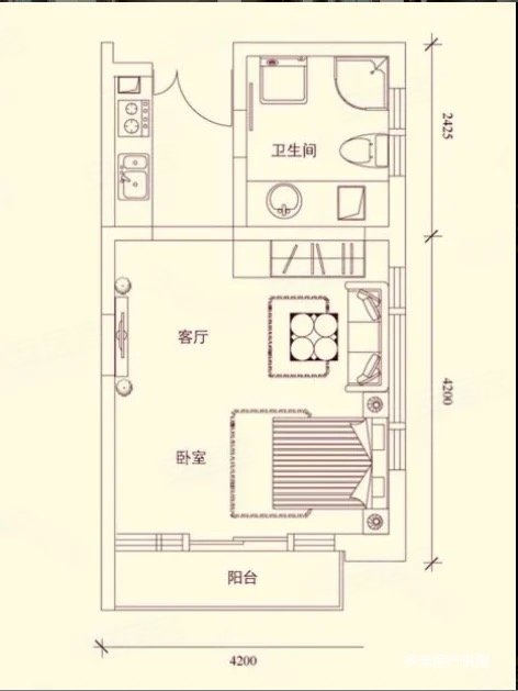 慈溪中央大厦1室1厅1卫55.62㎡北28.8万