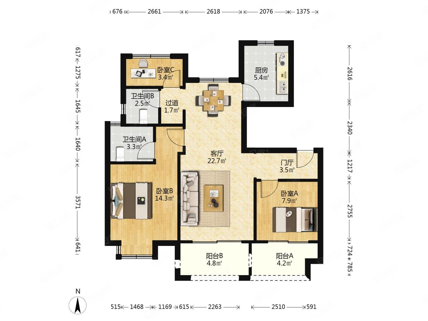 次新小区 刚需三房中间楼层带电梯 环境好配套成熟 南北通透,西华龙樾