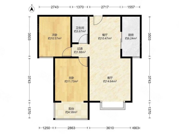 玉龙小区2室2厅1卫93.19㎡南120万