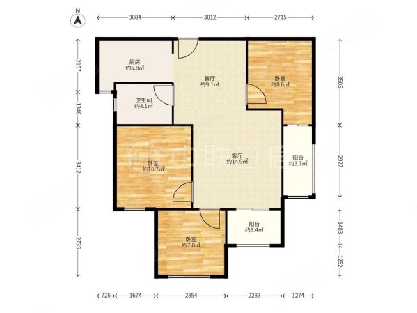 阳光城大都会3室2厅1卫79.42㎡南139万