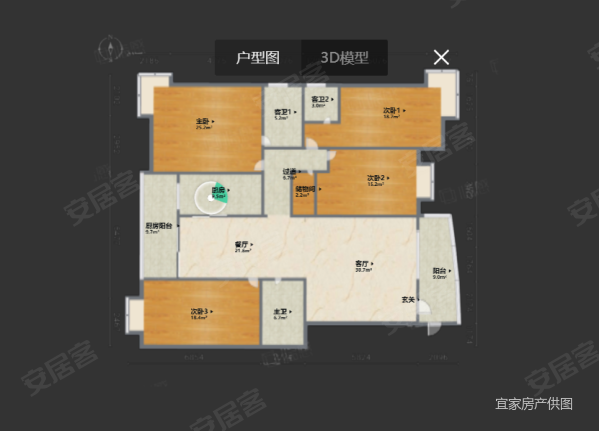 和顺花园4室2厅3卫180㎡南北85万