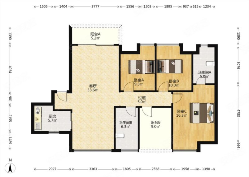 保利天寰 交通便利 有电梯 精装好房 南向采光好 满二