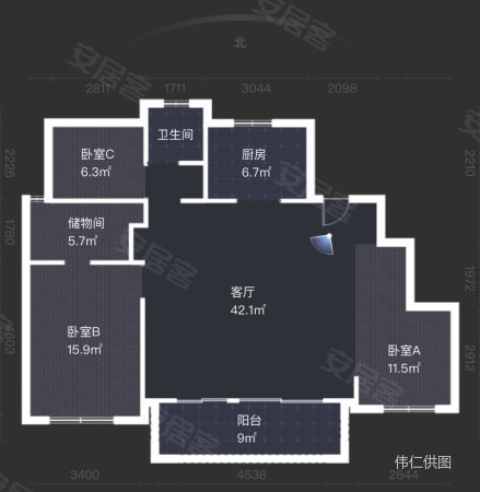 新城悦隽公馆3室2厅2卫127.31㎡南北137万