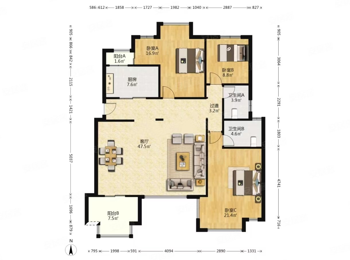 水岸星城洋房公摊小楼层采光日照好带露台中央空调