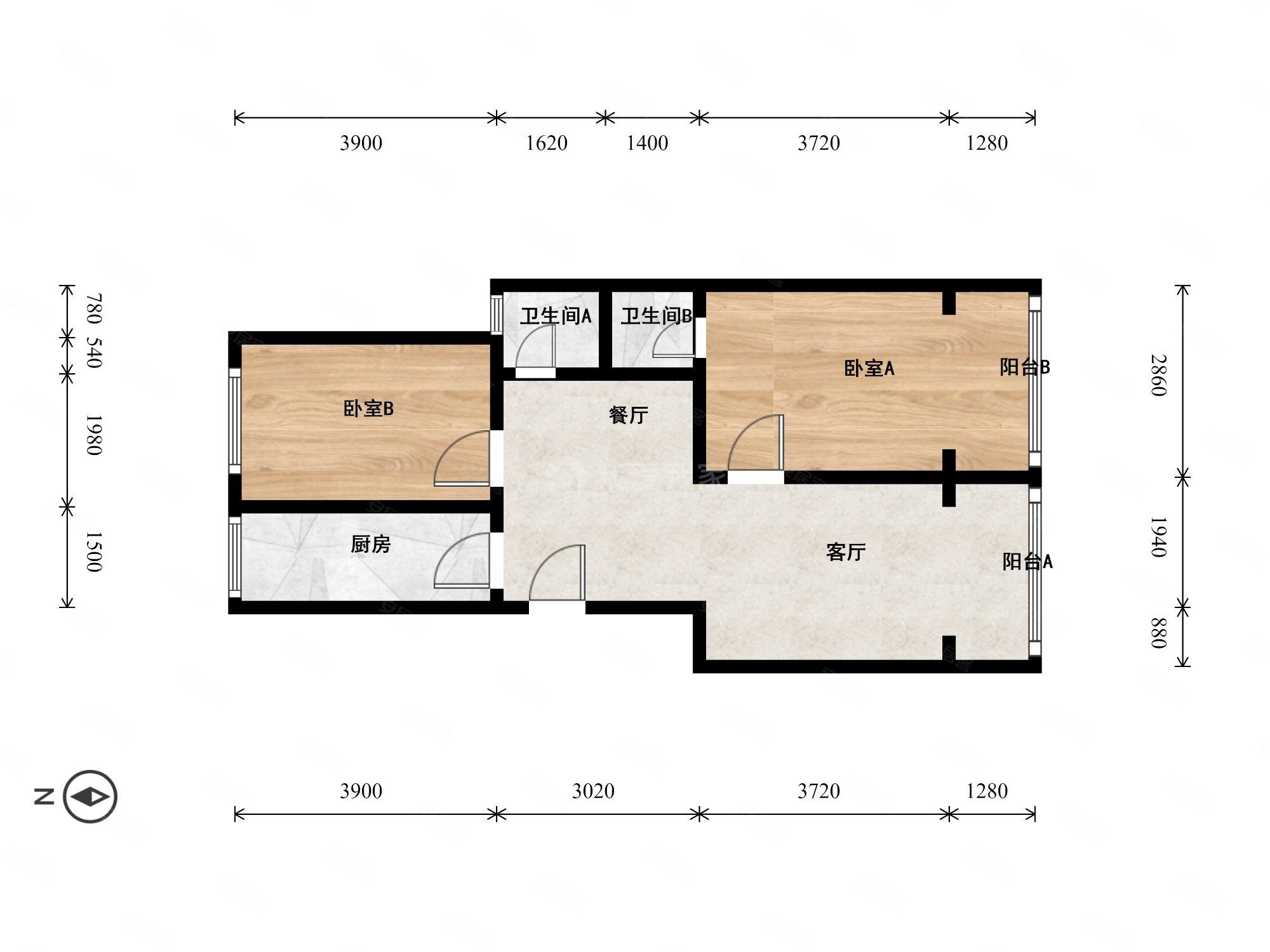 南开区水上公园街浩天源花园2室1厅