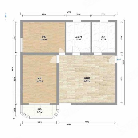 复兴苑2室2厅1卫110.12㎡南1080万