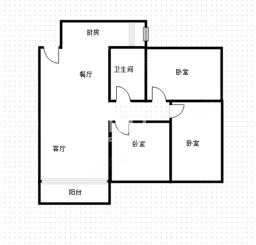 瀚林御景3室2厅1卫84.12㎡南86万