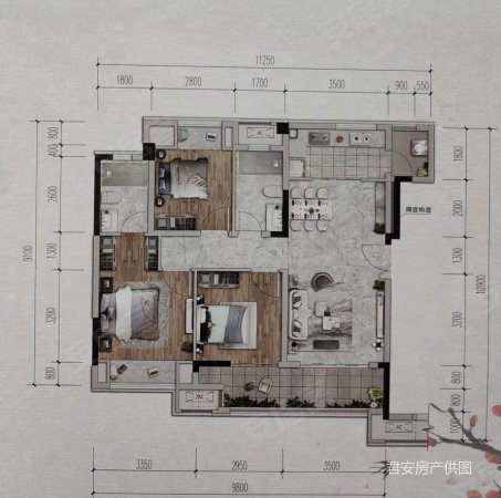 溪上风华3室2厅1卫96.68㎡西南45万