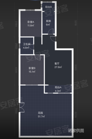 英伦假日2室2厅1卫99.44㎡南北105万