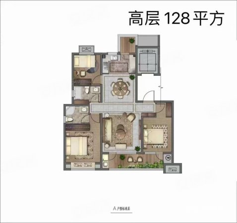 金域上府3室2厅1卫120㎡南北85万