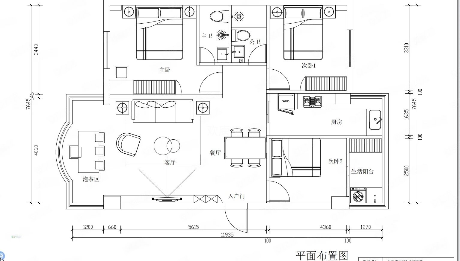 龙祥花园3室2厅2卫93.45㎡南北558万