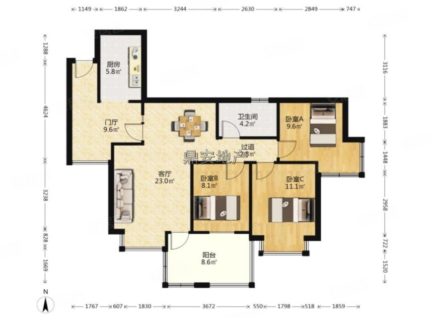 地铁旁富丽花城朝南精装套三保养好省心住随时看房