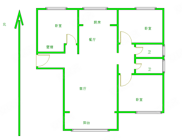 中旭开元府3室2厅2卫128㎡南北85万