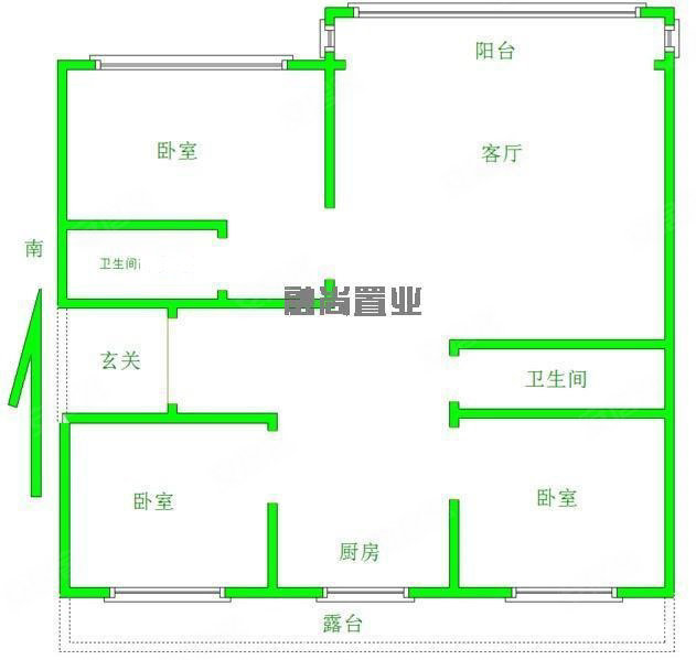 龙兴世纪城(科尔沁)3室2厅2卫113.5㎡南北79.6万