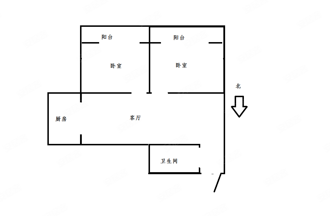 予兴小区2室1厅1卫76.5㎡南北115万