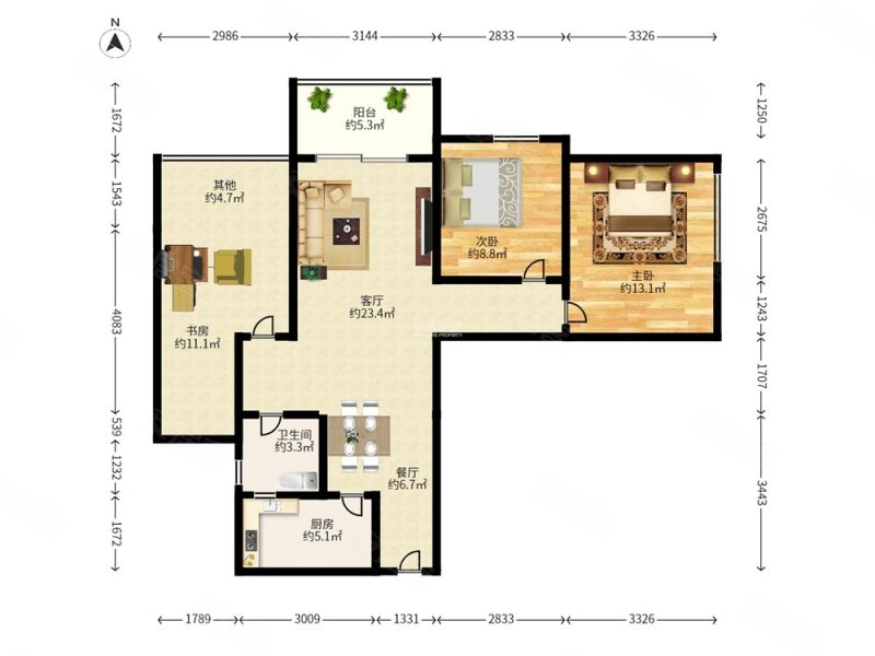 前海时代精装2房 户型方正 高赠送 业主出国急售