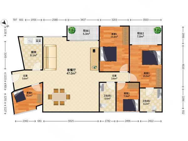 宝安客运地铁站,雍和园精装大4房,客厅宽敞,居家舒适,宝安租房-深圳58