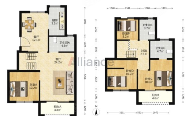 建发玖里湾(一三期)3室2厅2卫132.58㎡南北380万