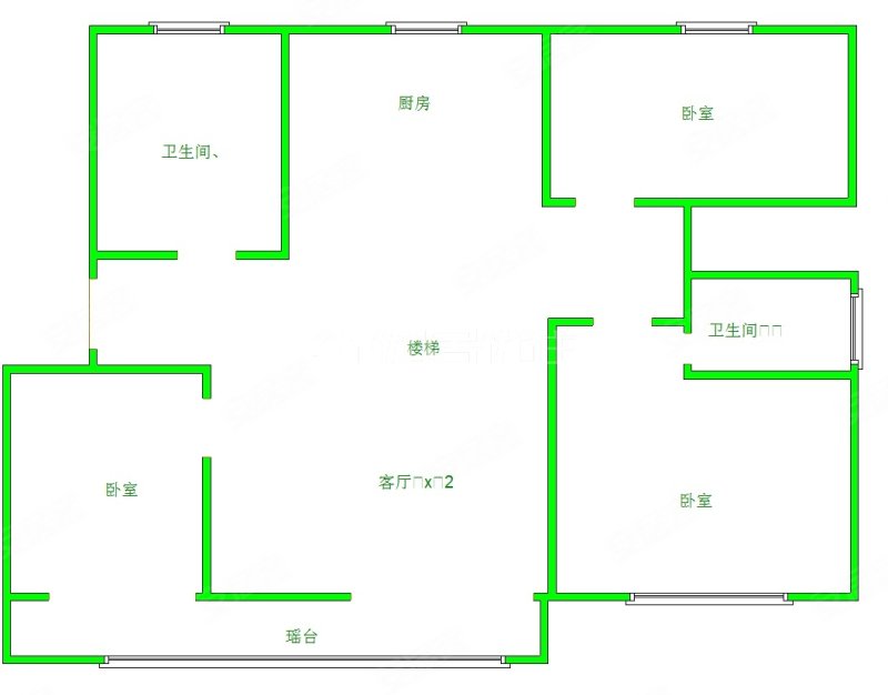 3室 127平 万福祥苑 毛坯 南北通透 看房方便 有钥匙
