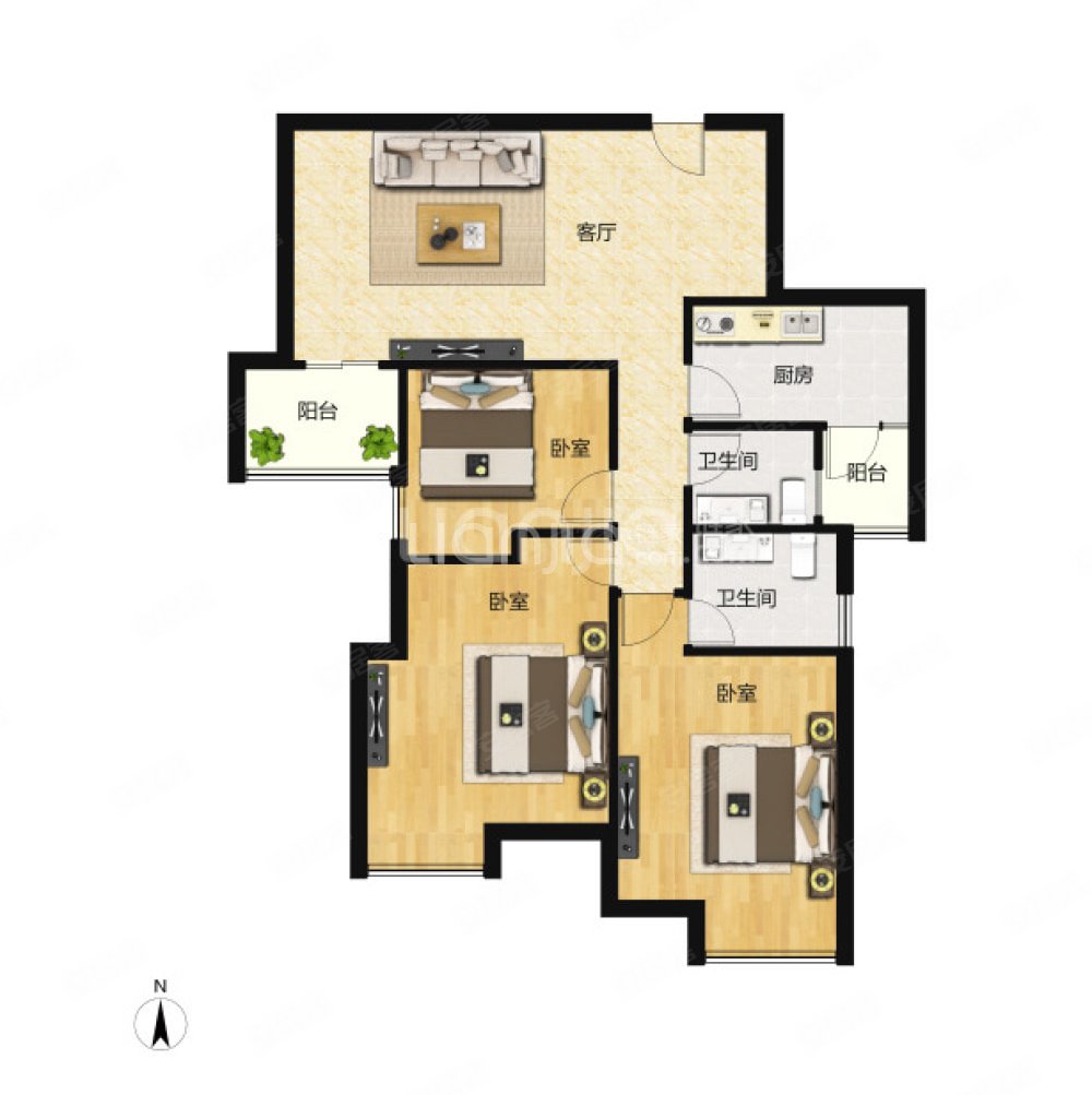 公园里的家盘古园府精装三房位置好视野佳