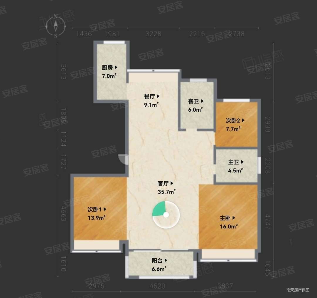 锦绣江南3室2厅2卫134.93㎡南北310万