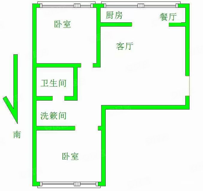 圣水湖畔2室1厅1卫112.97㎡南北54万