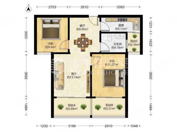 上隽嘉苑(公寓住宅)2室2厅1卫84.24㎡南415万