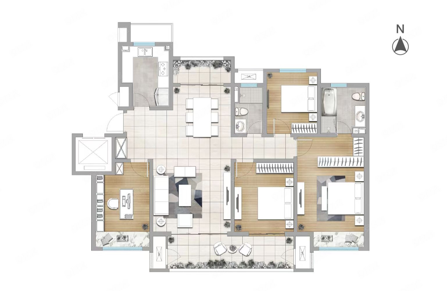 绿都洛阳府4室2厅2卫159㎡南北175万