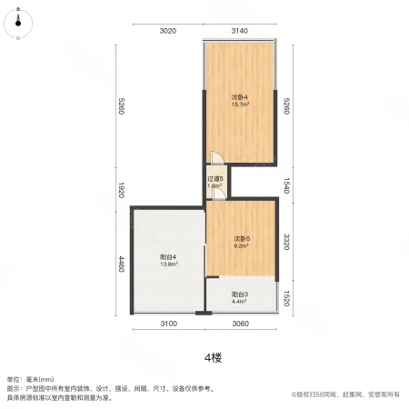 鸿园玉兰苑(东苑别墅)6室2厅5卫228.42㎡南北545万