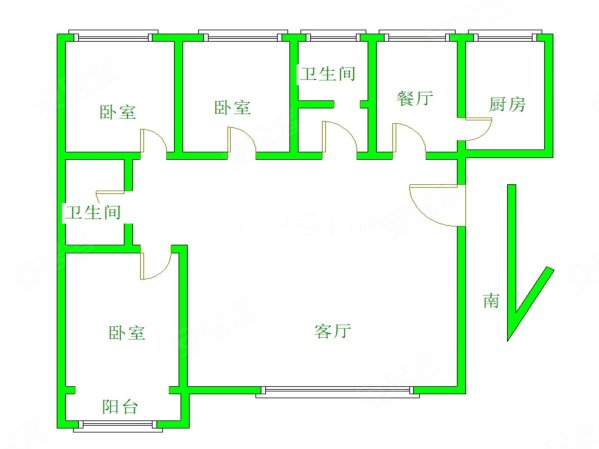 京能家园3室2厅2卫158㎡南北115万