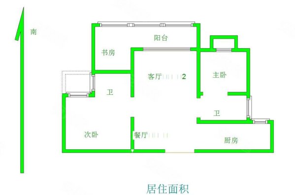 鸿景中央府3室2厅2卫97.76㎡南106万