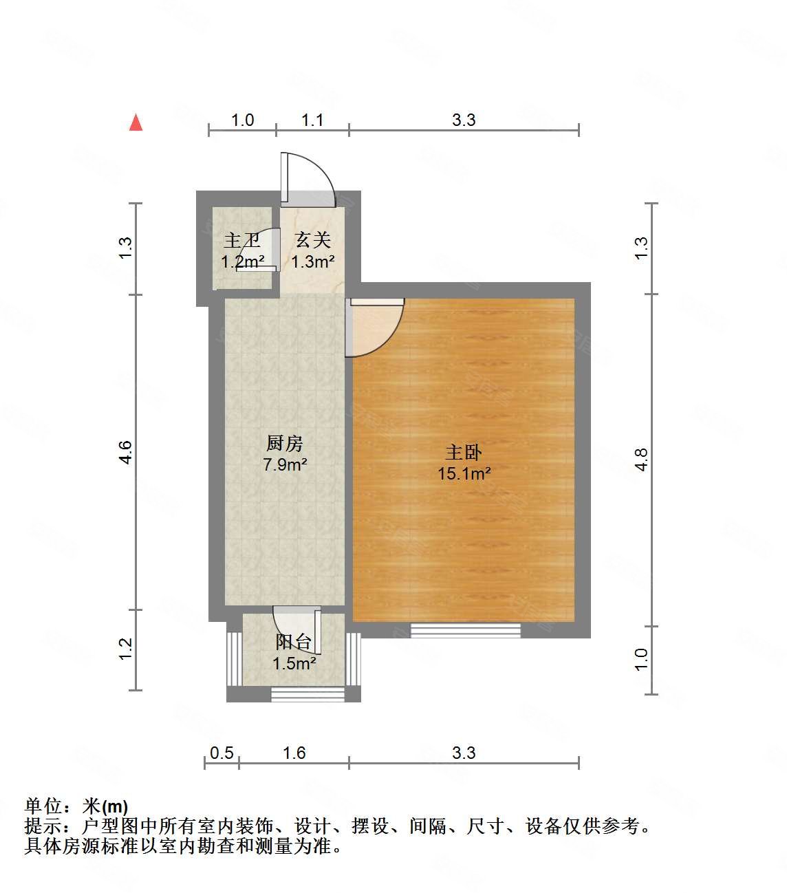 新开里1室1厅1卫34.48㎡南38万