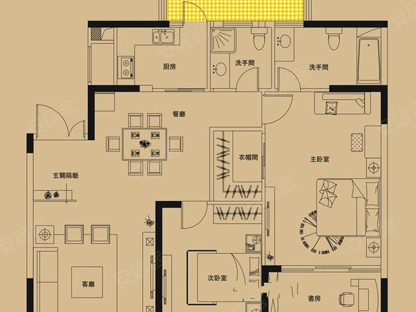 珠海香洲吉大山海一品居山海一品居 全新精装修 二房二卫,带衣帽间 有