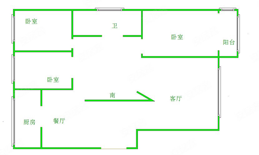 龙港新城3室2厅1卫125㎡南北105万