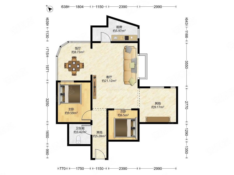 金碧花园 南北通透 医疗配套成熟 刚需小三居 交通便利