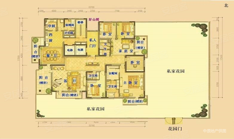 万城华府海园5室3厅4卫375.17㎡南北10000万