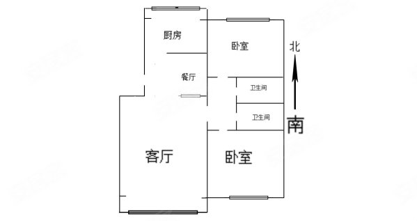 檀营小区2室2厅2卫101.17㎡南北170万