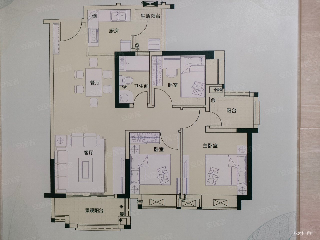榕悦花园3室2厅2卫86㎡南北170万
