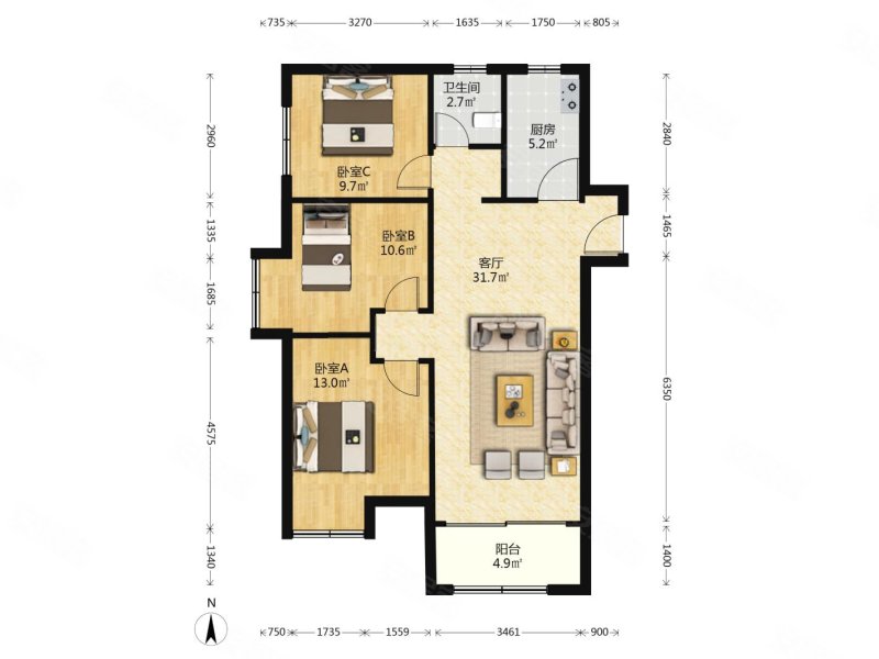 中海8号公馆,正三房,通透户型,中上楼层,非顶楼,保养很好