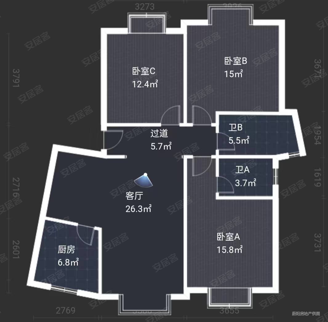 银桥大道旁 大三室 证满五可按揭,骊景美舍二手房,60万,3室2厅,2卫