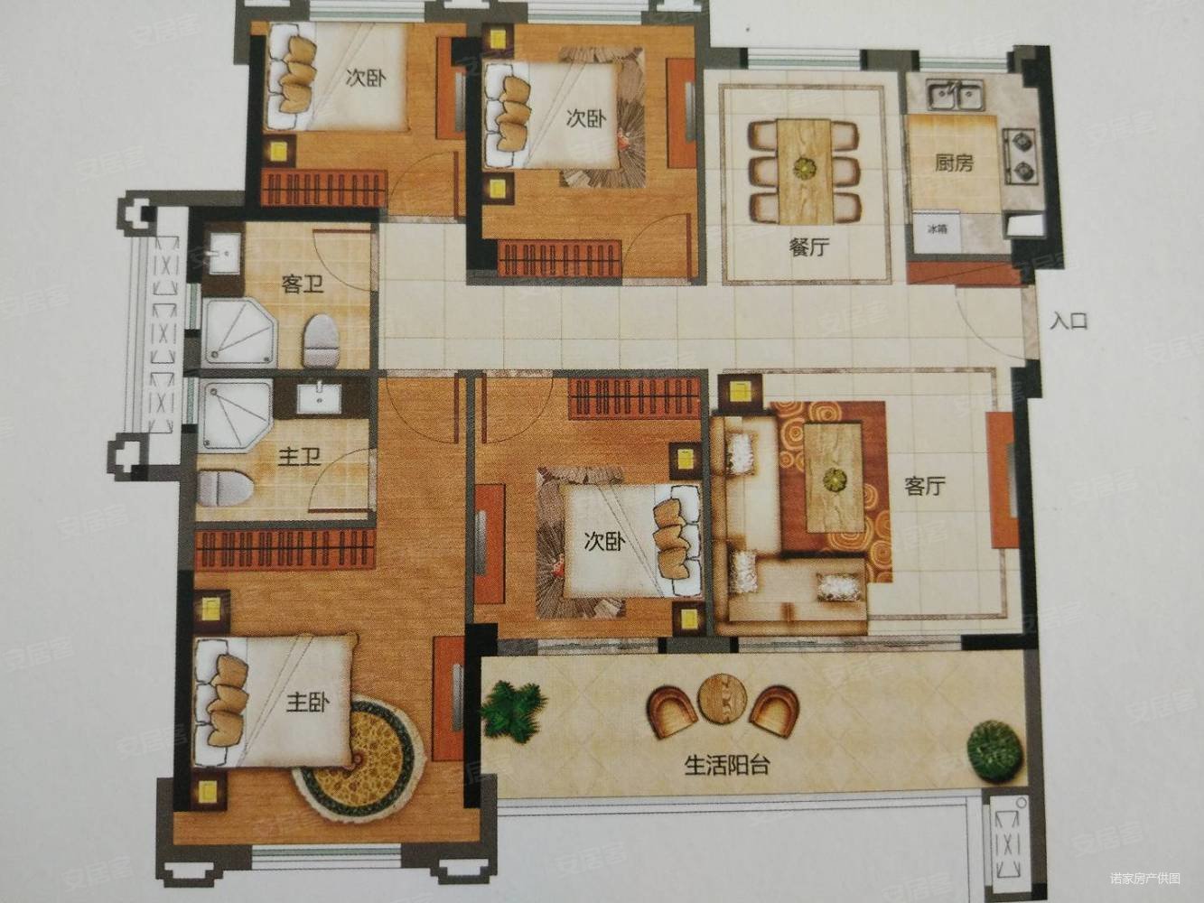 皇庭丹郡售165万边套四房南北通透房东亏本出售